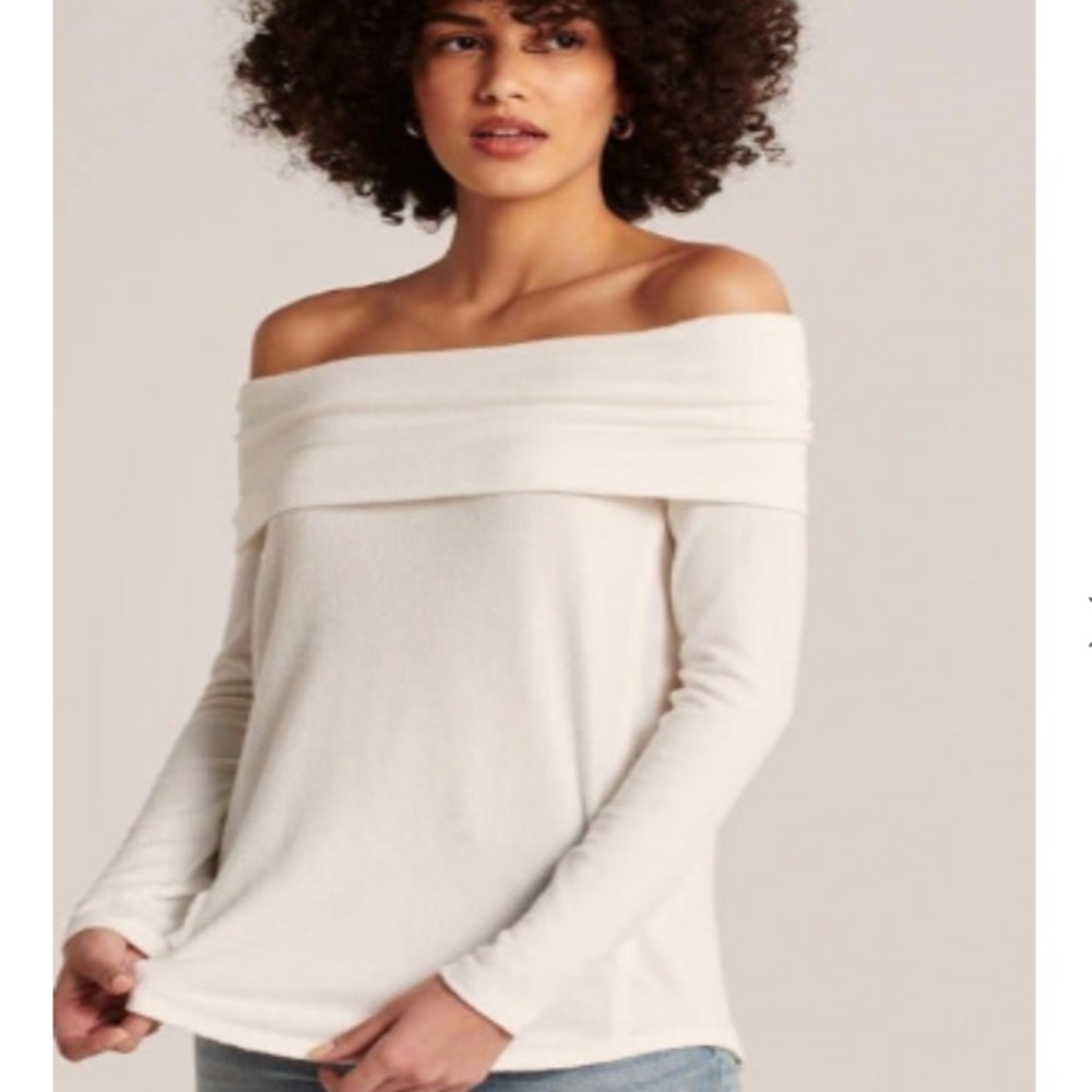 White abercrombie off the shoulder top